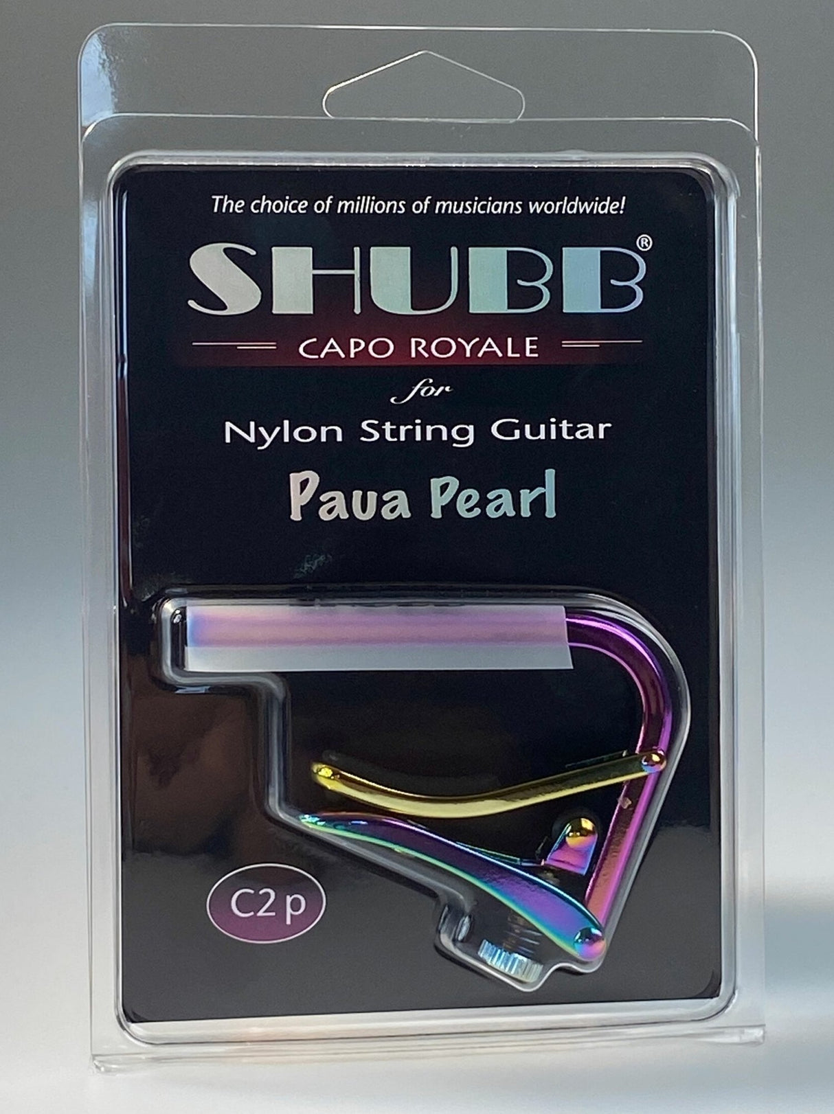 Shubb capo standard capo - klassisk gitar paua-perlemor (C2P)
