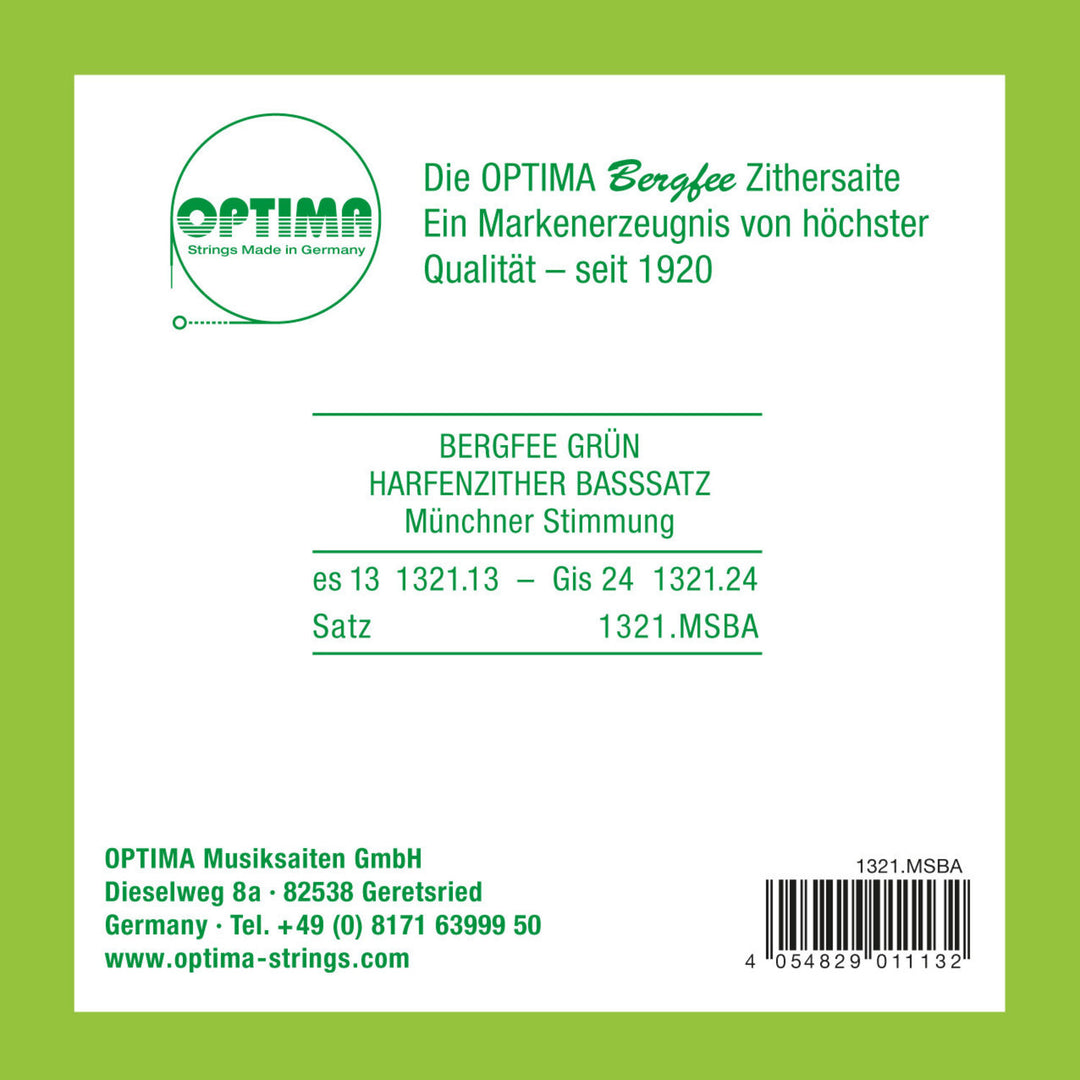 Optima strenger for sitar Harp/air resonance sitar nylon grønn 1321 – bass-sett (1321.MSBA)