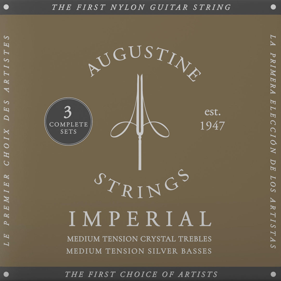 Augustine strenger til klassisk Gitarer Imperial Crystal Nylon medium - 3 x sett Imperial Red (medium/medium)
