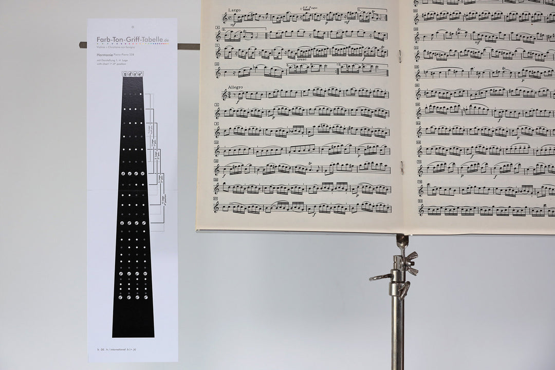Savigny fingersettingsdiagrammer Fioliner