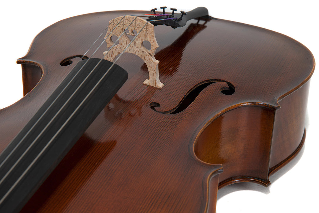 GEWA Celloer Allegro Antique - 4/4 (Klargjort med Wittner strengeholder med finstemmeskruer inkl. bag, Massaranduba-bue, Larsen Aurora-strenger)
