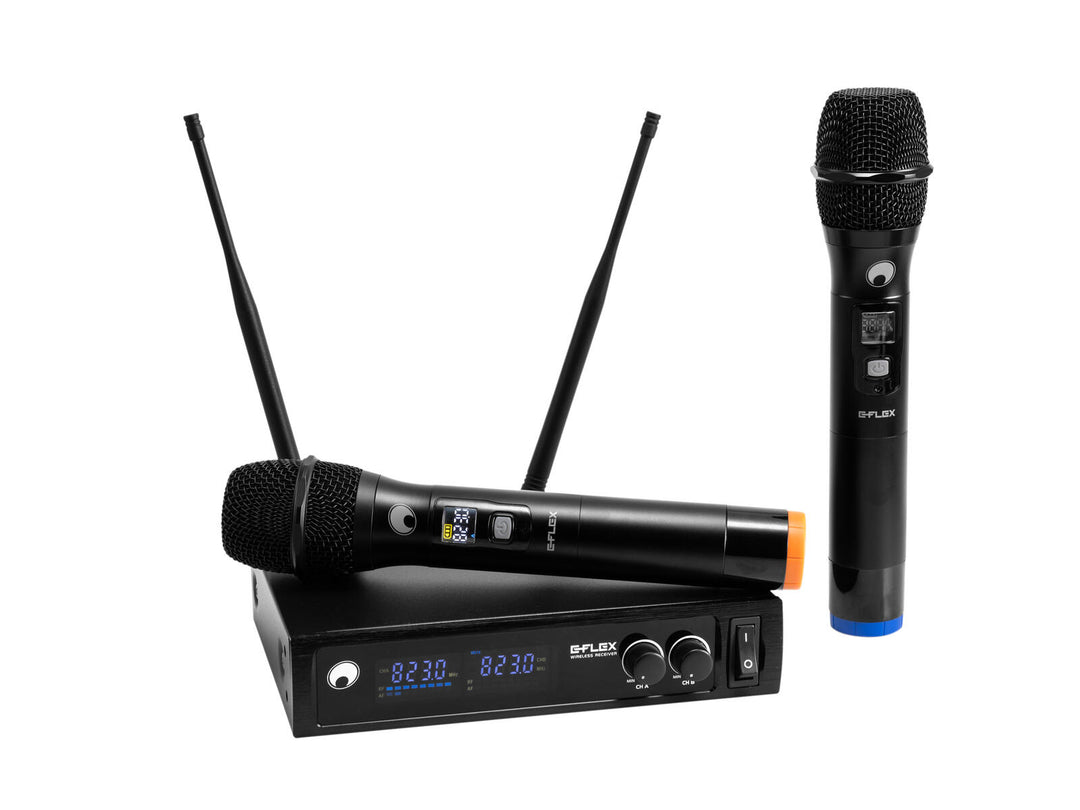 OMNITRONIC UHF E-FLEX 2, trådløst mikrofonsystem 823-832/863-865 MHz