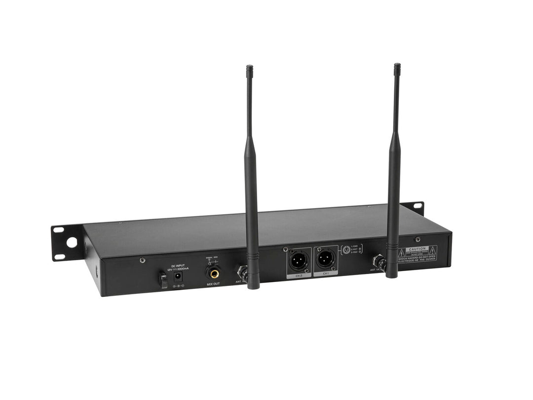 OMNITRONIC UHF-602 2-kanals trådløst mikrofonsystem 823-832/863-865 MHz