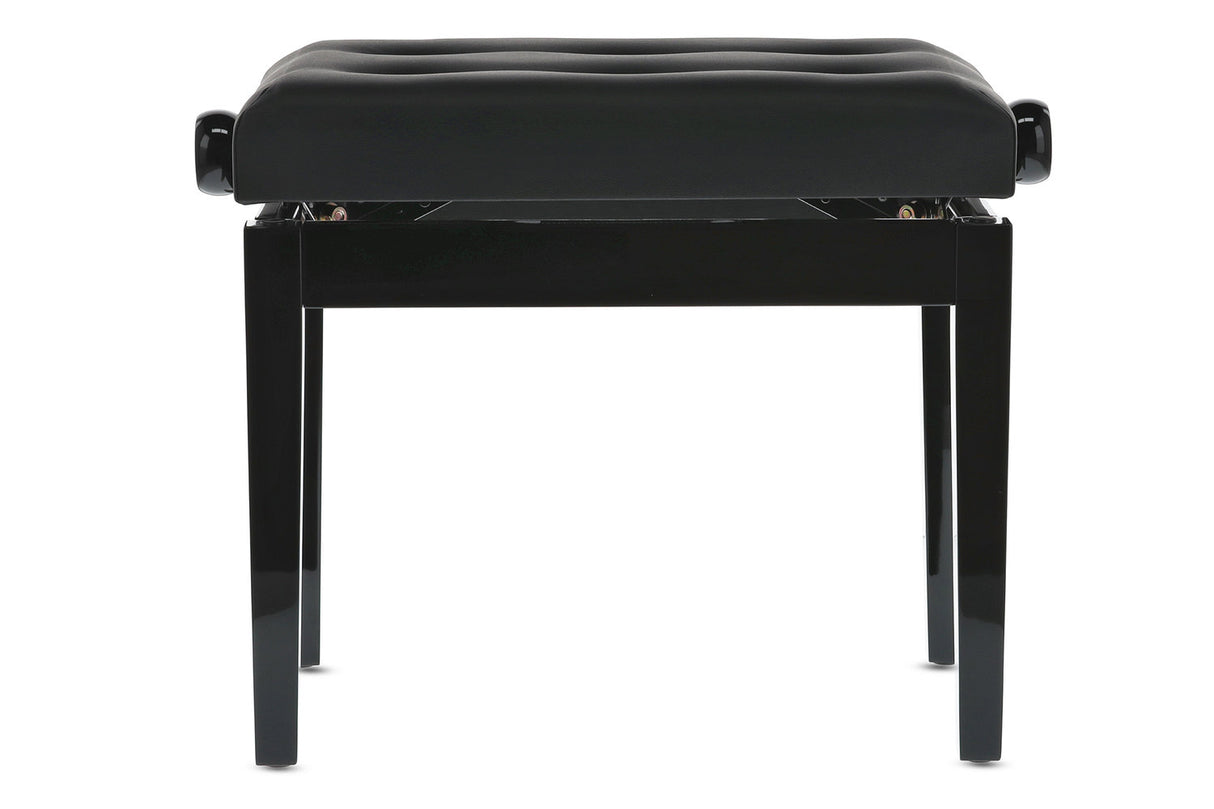 GEWA pianokrakk Deluxe Leather Black, Highgloss - svart trekk i kunstskinn