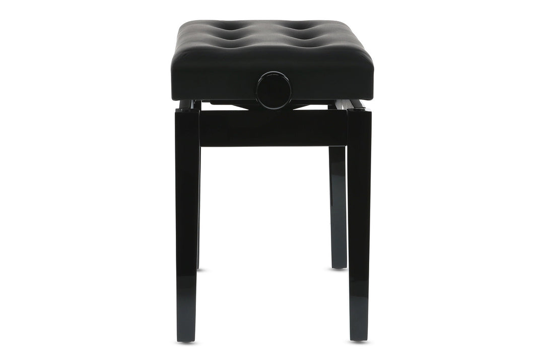 GEWA pianokrakk Deluxe Leather Black, Highgloss - svart trekk i kunstskinn
