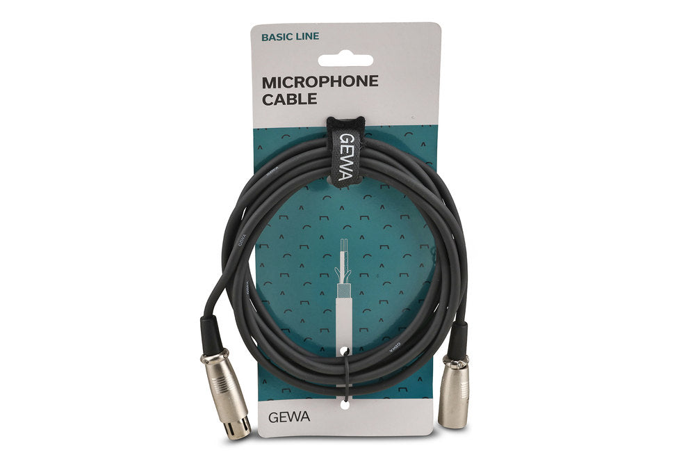 GEWA Basic Line mikrofonkabel 3 m, XLR-hunn til XLR-hann