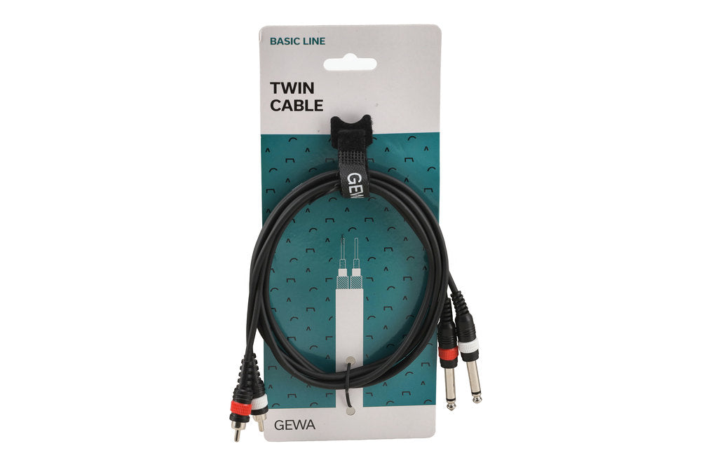 GEWA Basic Line dobbeltkabel 1,5 m, 2 x jack til 2 x cinch