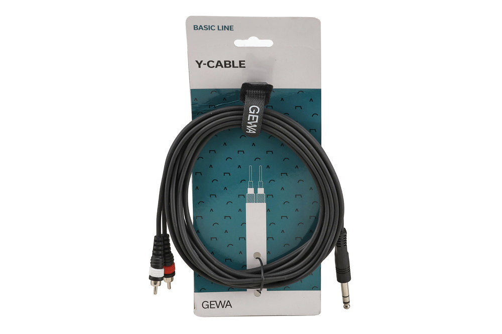 GEWA Basic Line Y-kabel 3 m, stereojack til 2 x cinch