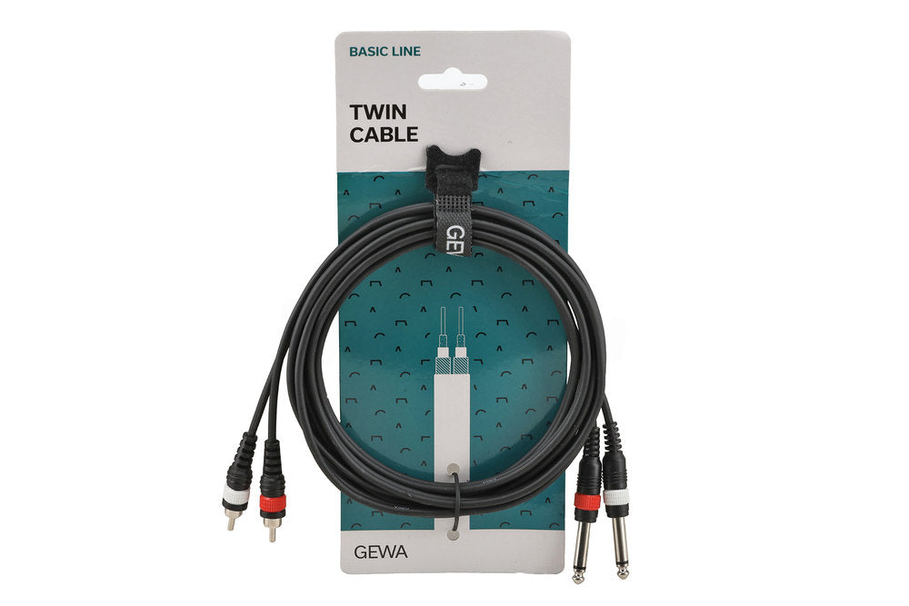 GEWA Basic Line dobbeltkabel 3 m, 2 x jack til 2 x cinch
