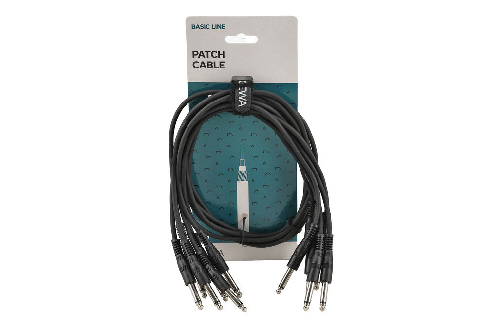 GEWA Basic Line patchkabel 0,9 m, rett monojack, 6 stk.