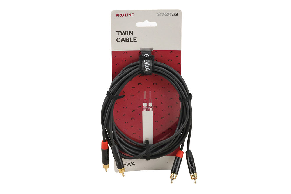 GEWA Pro Line dobbeltkabel 3 m, 2 x cinch i begge ender