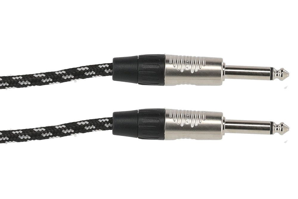 GEWA Pro Line instrumentkabel 3 m, svart-hvit tweed, rett jack