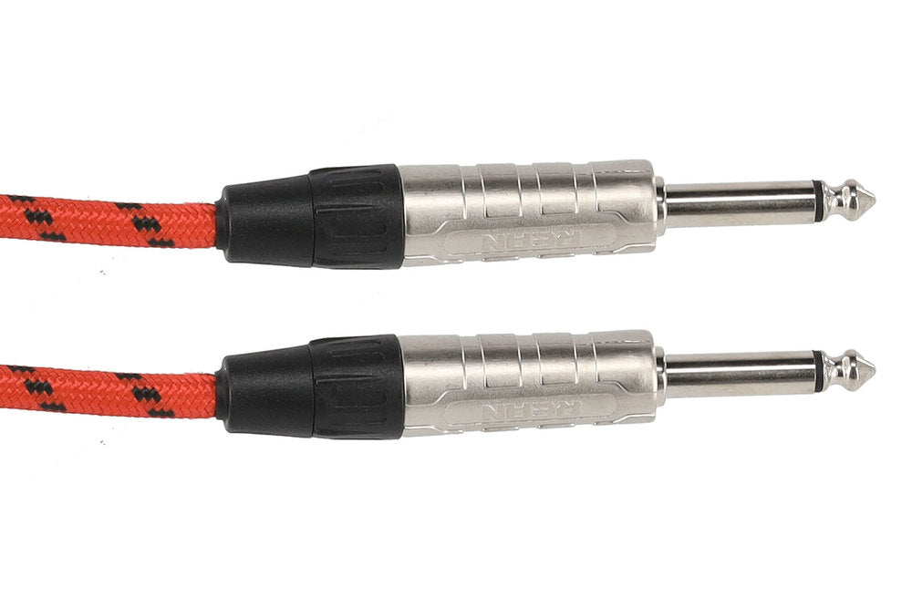 GEWA Pro Line instrumentkabel 3 m, svart-rød tweed, rett jack