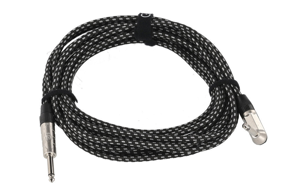 GEWA Pro Line instrumentkabel 6 m, sort-hvit tweed, vinklet jack