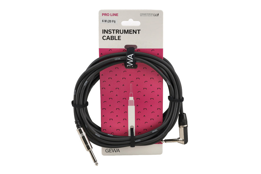 GEWA Pro Line instrumentkabel 6 m, rett til vinklet jack