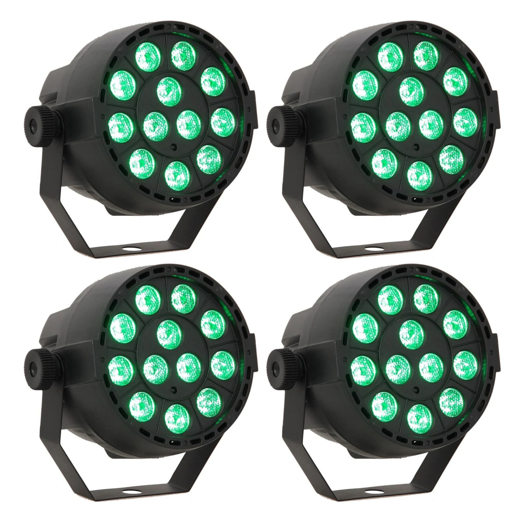 LED Spot Multicolor m. fjernkontroll (12x3W) 4 stk. pakke