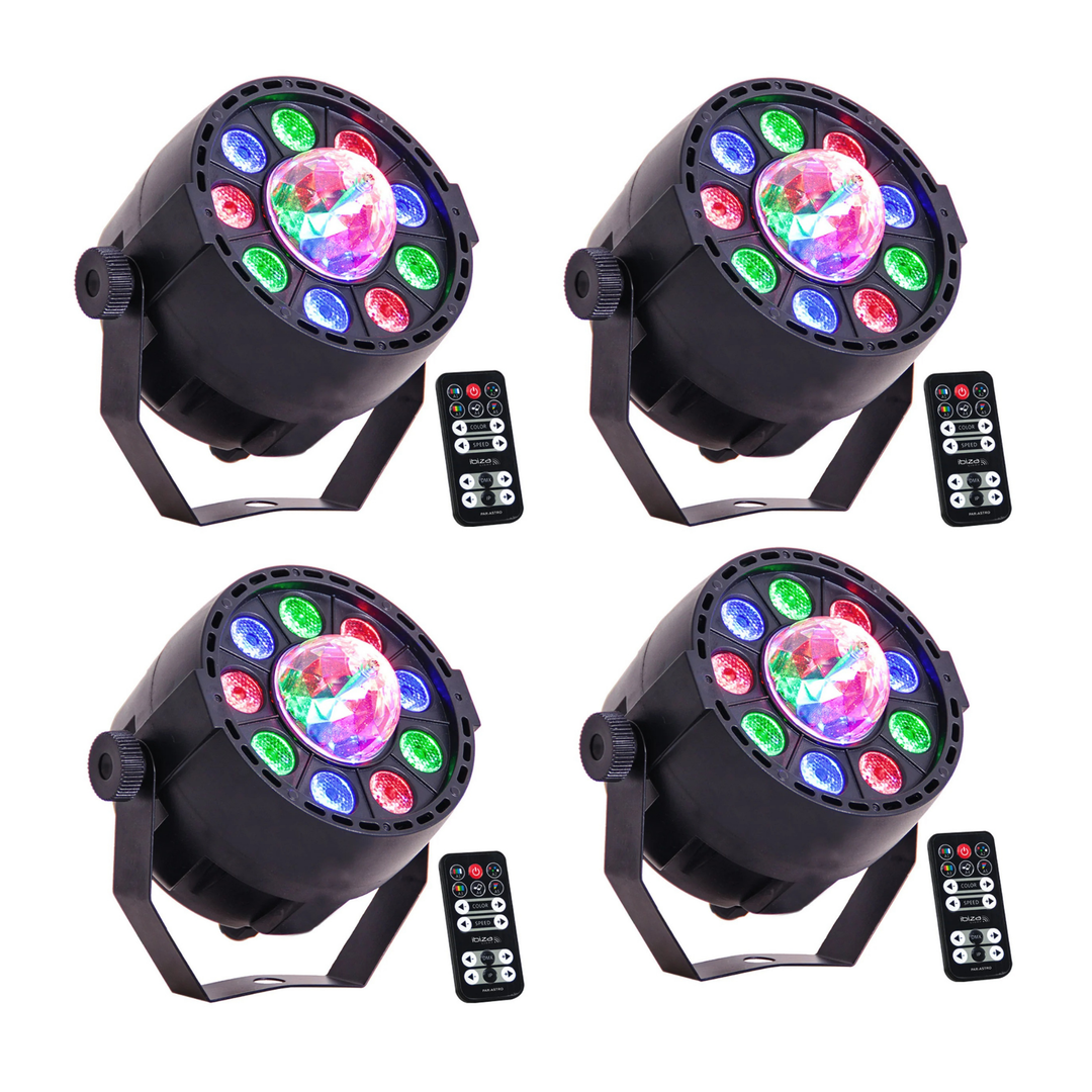 LED PAR-ASTRO 2-i-1 Diskolys 4 Stk. Pakke