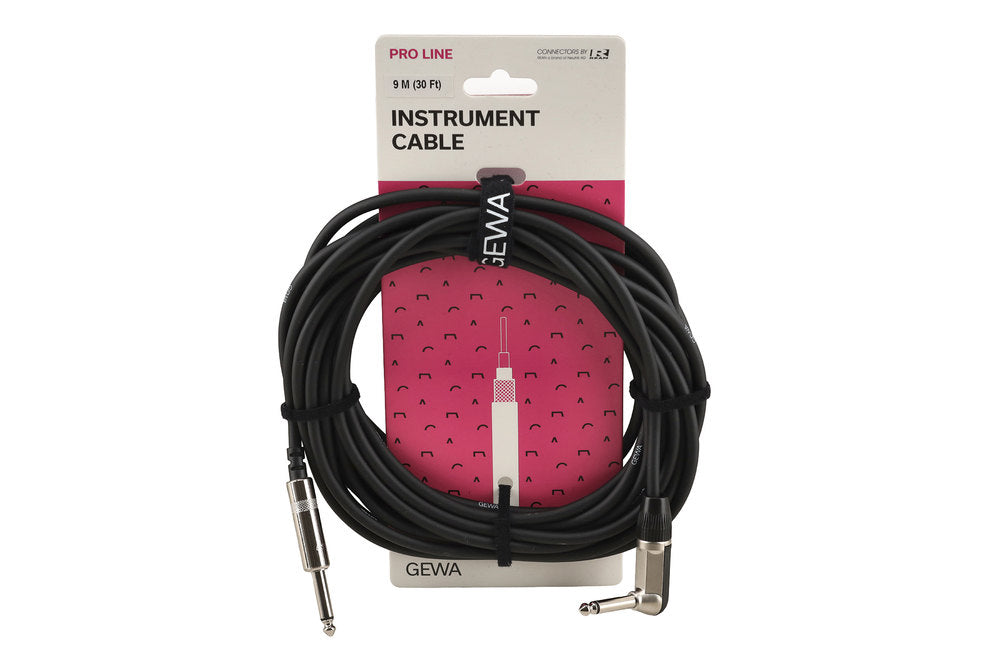 GEWA Pro Line instrumentkabel 9 m, rett til vinklet jack