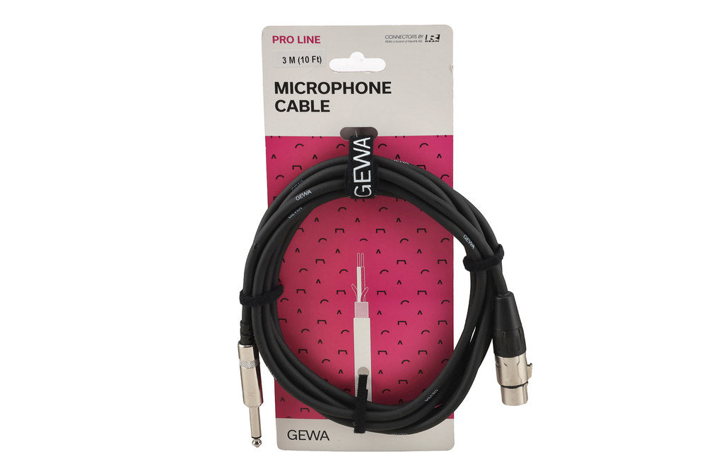 GEWA Pro Line mikrofonkabel 3 m, XLR-hunn til mono-jack