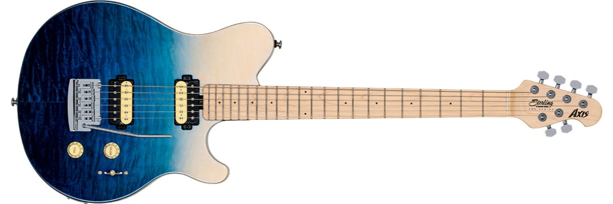 Sterling By Music Man Axis AX3QM, Spectrum Blå