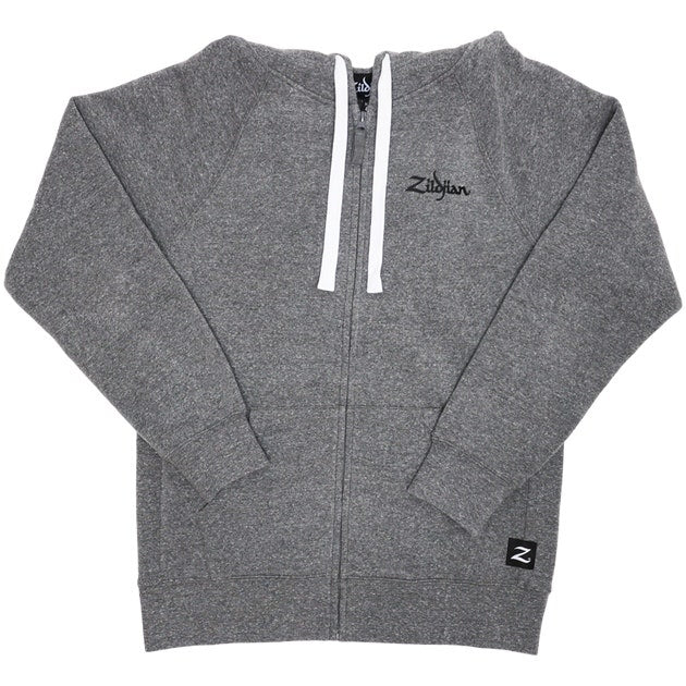 Zildjian Grå Zip-Up Genser med hette – Medium