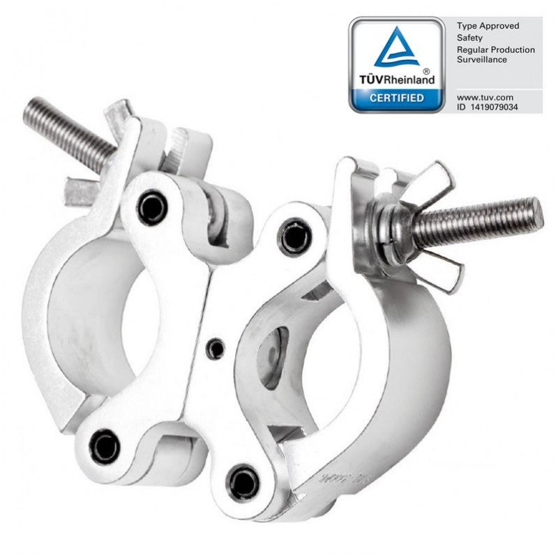 Dobbel clamp, sølv (50mm 150kg)