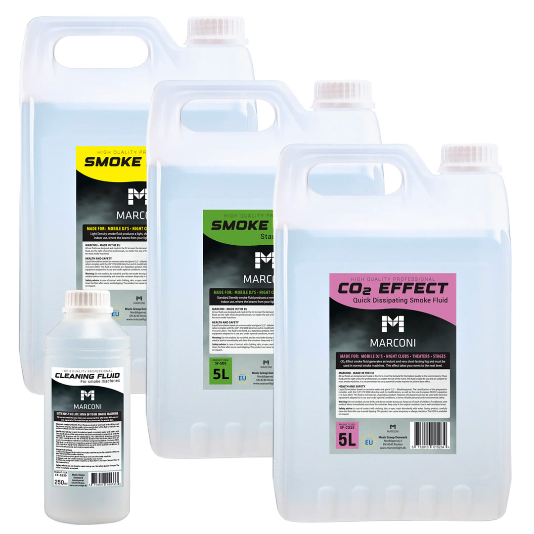 3 x 5L Røykvæske (Mix Pack) + 250ml Rensevæske