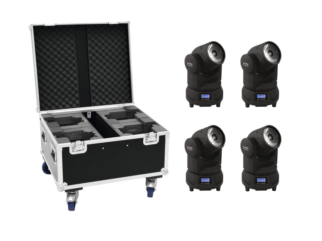 EUROLITE Set 4x LED TMH-X1 Moving Head Beam + etui
