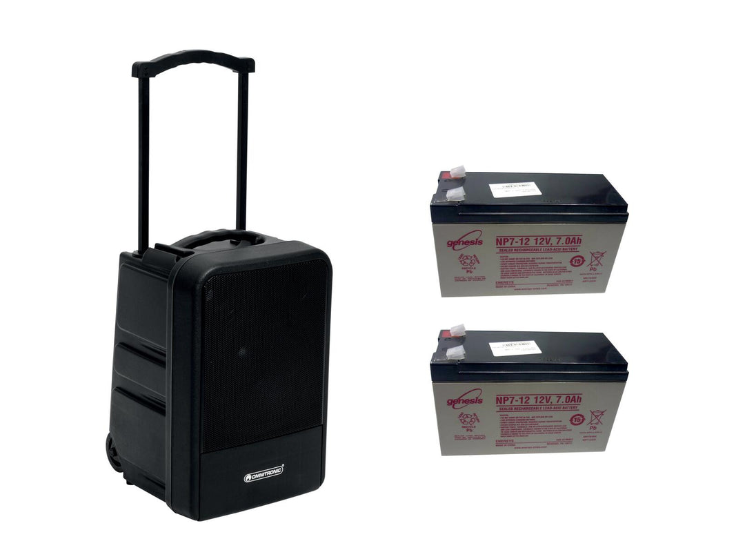 OMNITRONIC-sett MOM-10BT4 modulært trådløst PA-system + 2x batteri