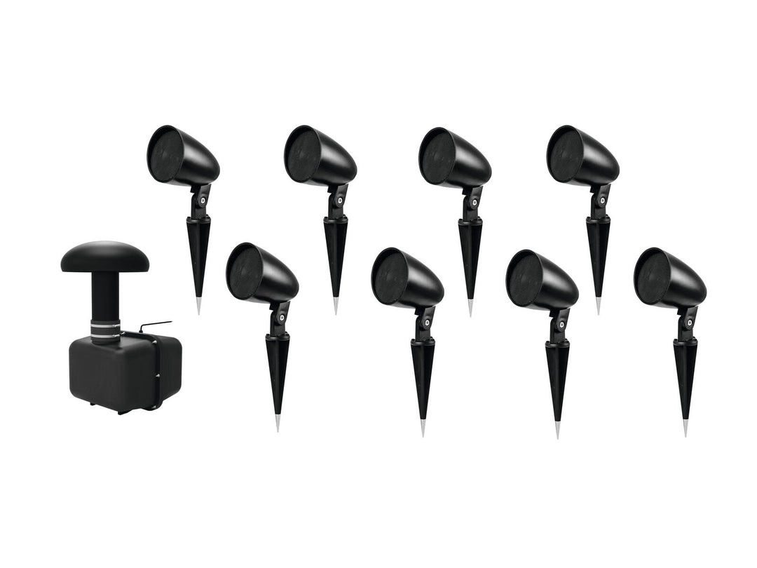 OMNITRONIC Set GSUB-8 nedfelt subwoofer + 8x PS-2.5GS projektorhøyttaler, svart