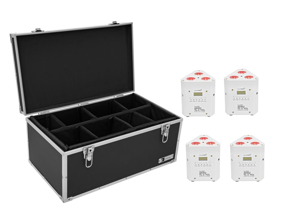 EUROLITE sett 4x AKKU TL-3 TCL white + Case TDV-1