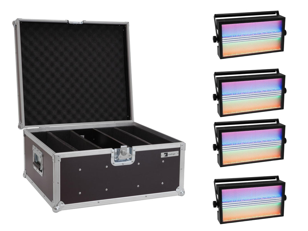 EUROLITE sett 4x LED Super Strobe ABL + koffert