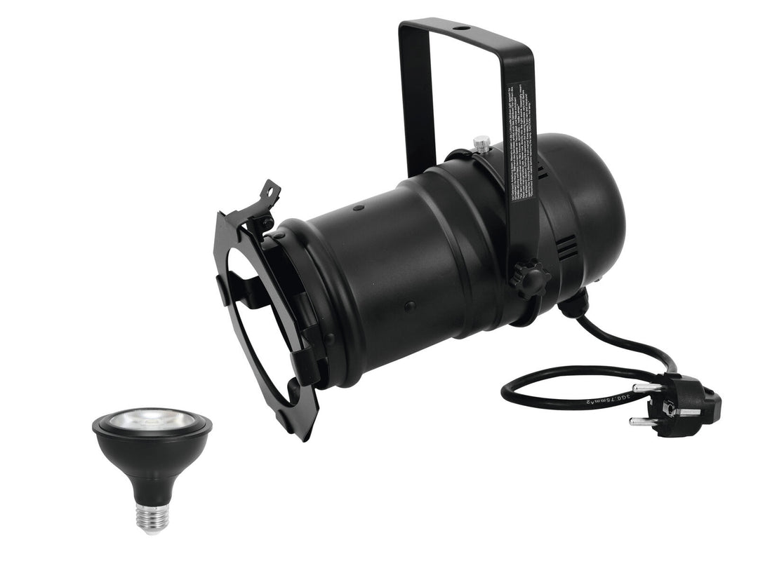 EUROLITE sett PAR-30 Spot svart + PAR-30 230V COB 12W E-27 LED 1800-3000K dim2warm