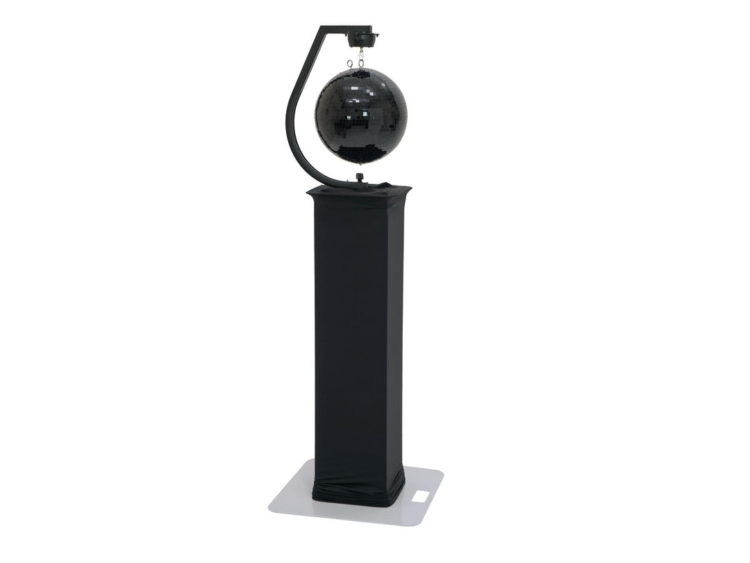 EUROLITE sett speilkule 30 cm svart med variabelt scenestativ + svart trekk