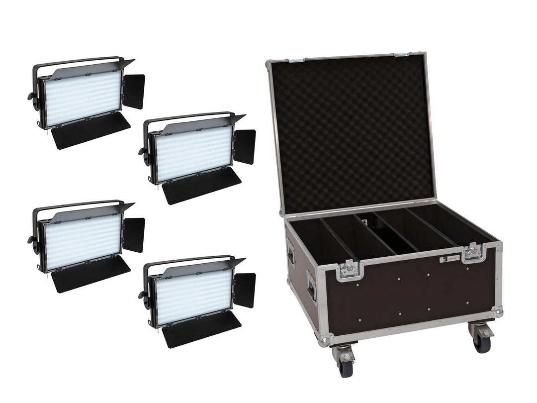 EUROLITE sett 4x LED PLL-480 QCL-panel + koffert