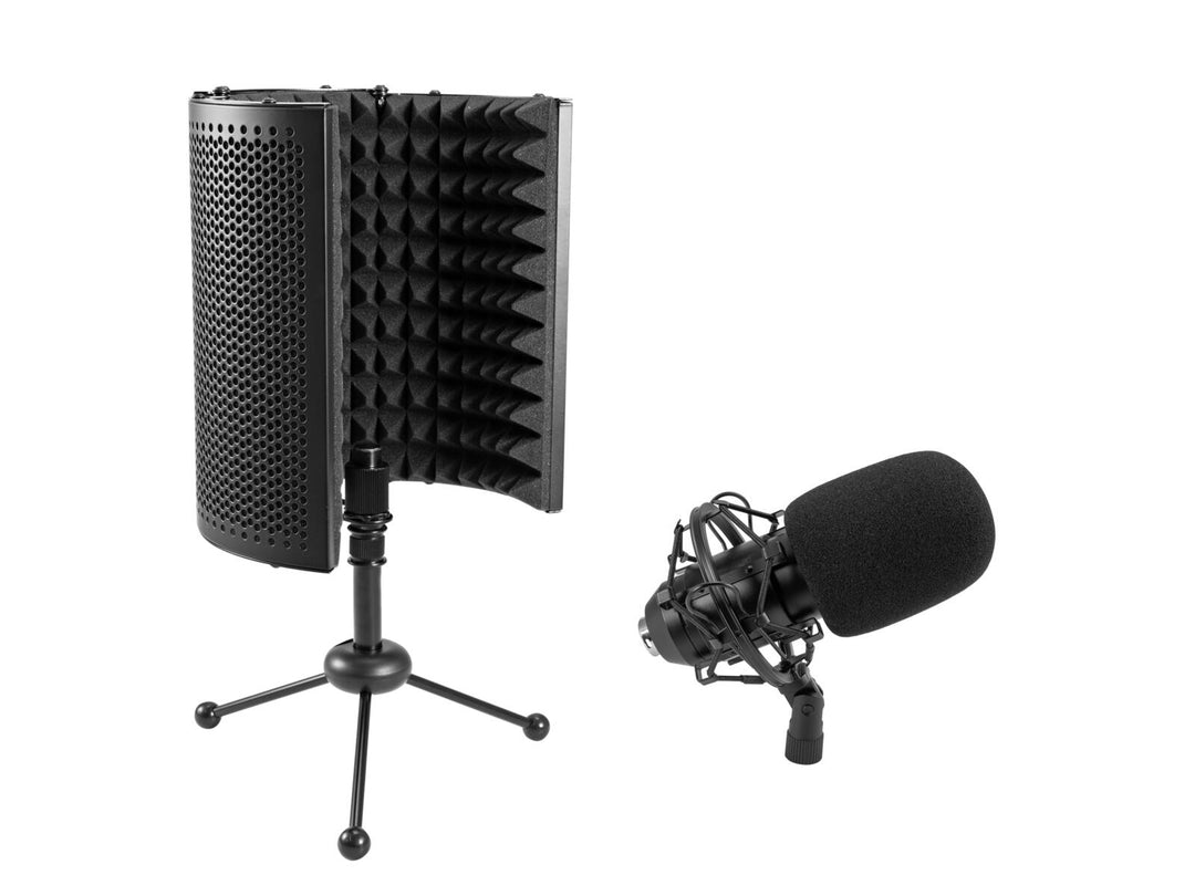 OMNITRONIC Set MIC CM-78MK2 kondensatormikrofon med stor membran + AS-04 absorberingssystem for bordmikrofon