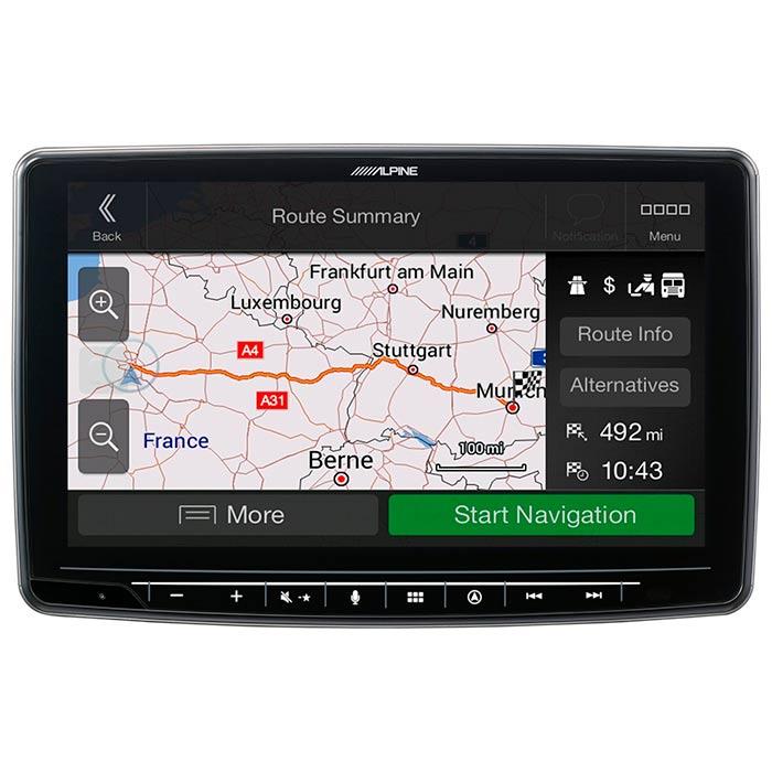 Alpine INE-F904DC Halo9 med navigasjon og lastebilkart