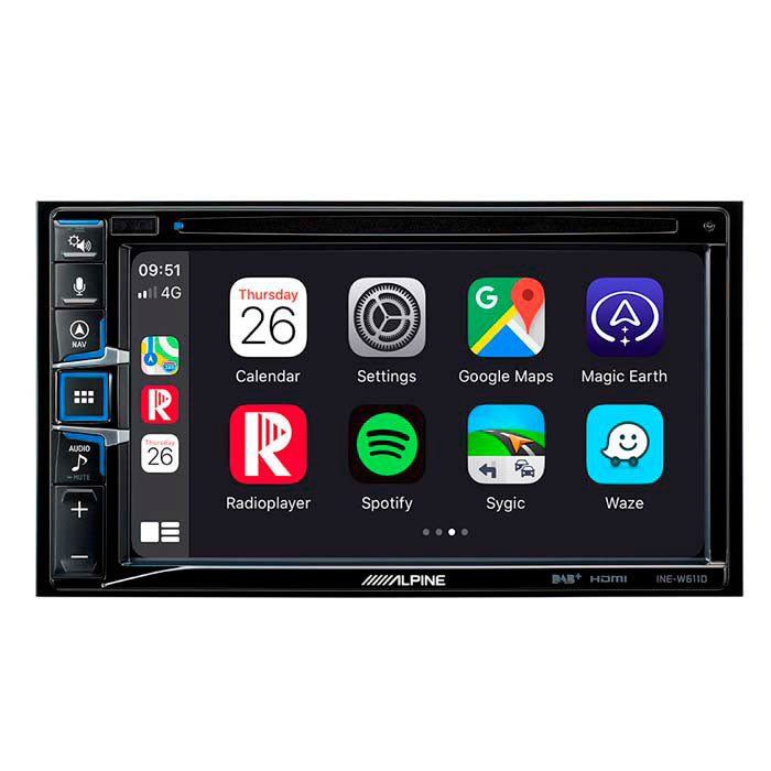 Alpine INE-W611DC 2-DIN multimediestasjon med lastebilkort