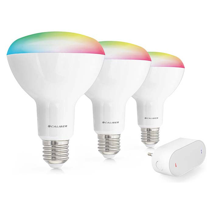 Caliber BR30 smart home starterpakke LED-pære hvit/multi