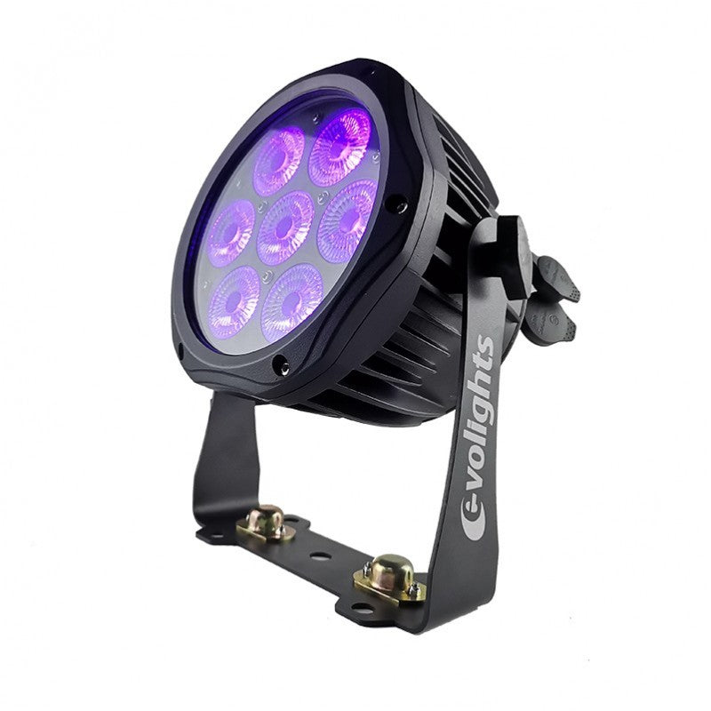 EVOLIGHTS GLACIER 7 LED PAR 7x10W RGBWA-UV IP65 udendørs scenebelysning