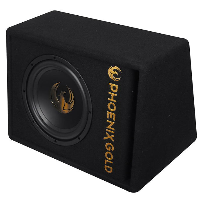 Phoenix Gold 10" aktiv subwoofer med kabler og fjernkontroll