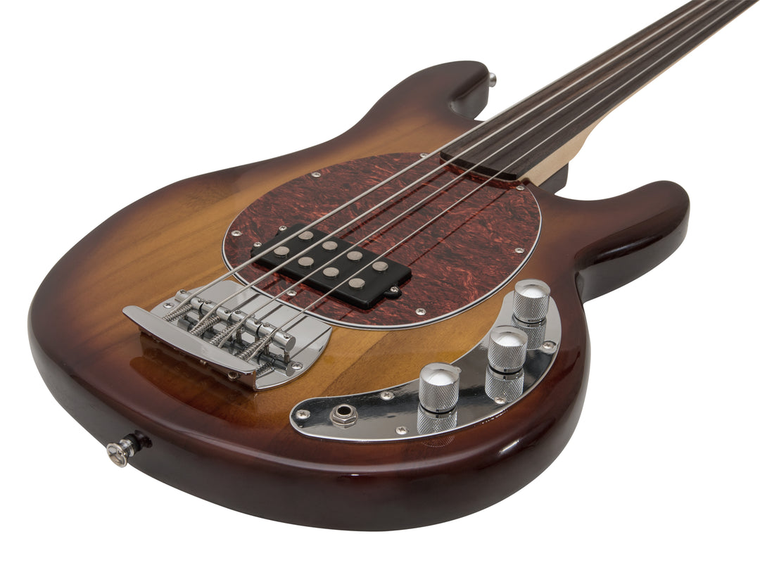 DiMavery MM-501 elektrisk bass, uten bånd, tobakk