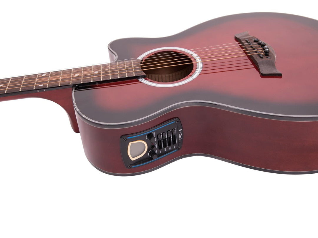 DiMavery AW-400 Western Guitar - Red Burst