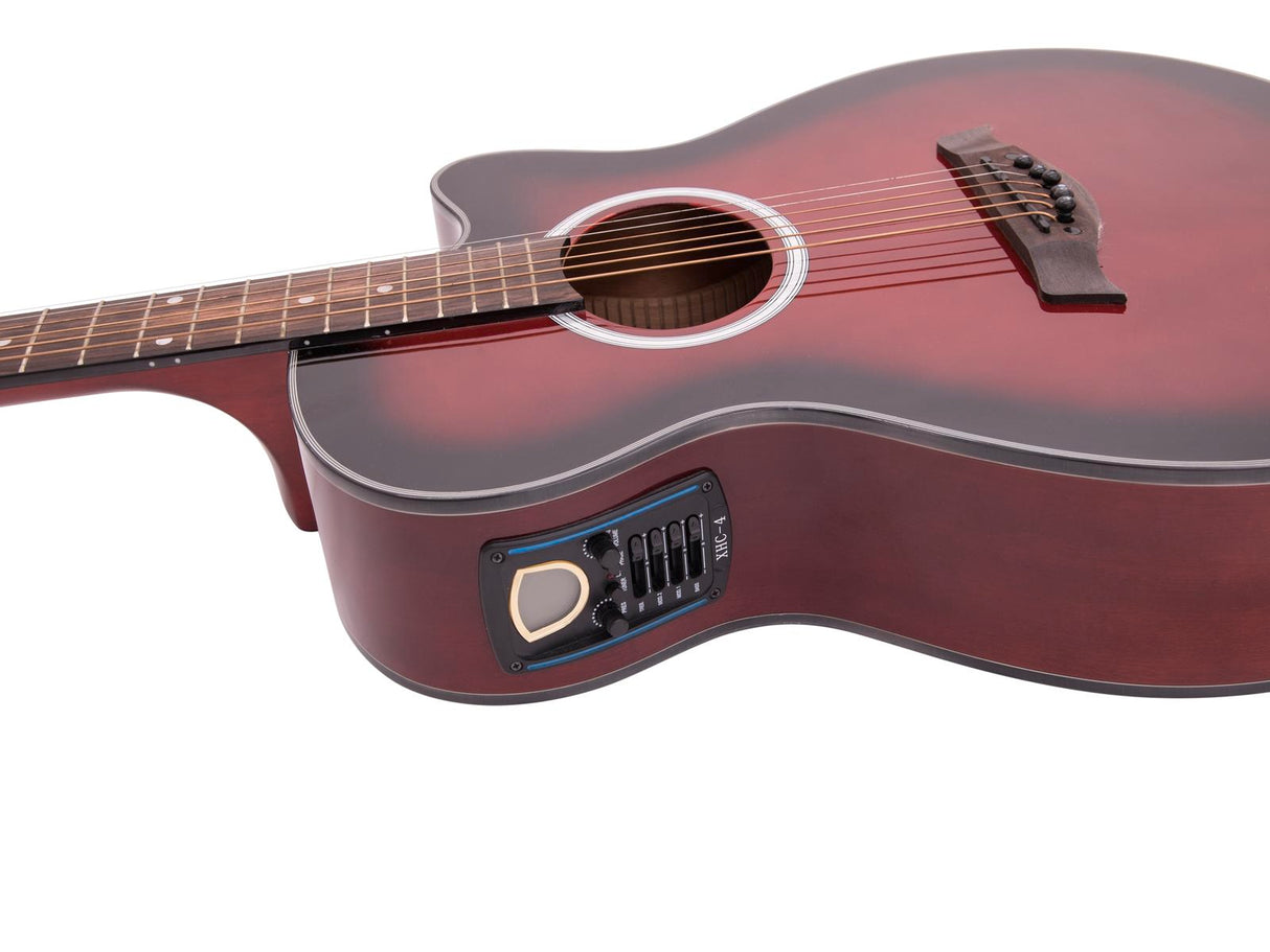 DiMavery AW-400 Western Guitar - Red Burst