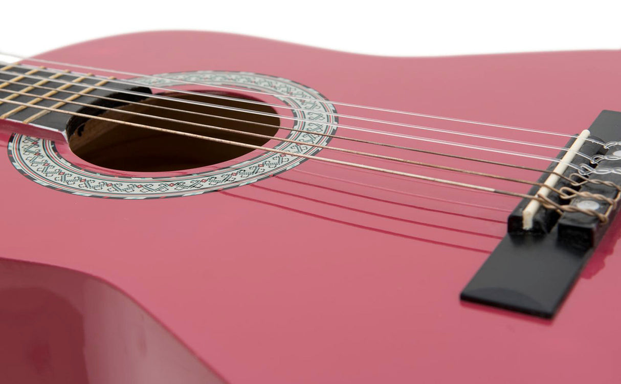 DiMavery AC-303 klassisk spansk gitar 1/2 (rosa)