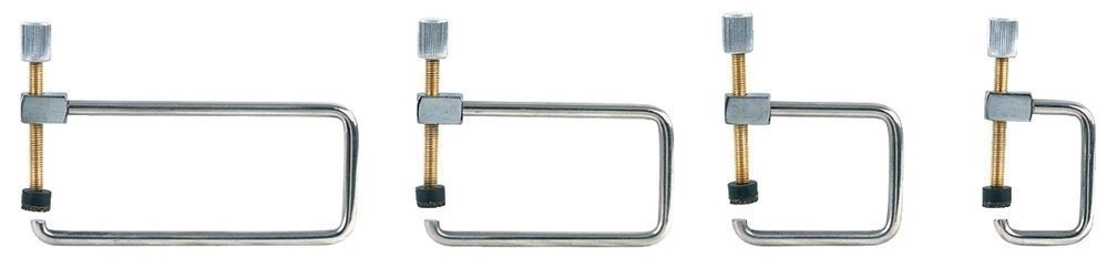 GEWA sett med 4 f-hullsklemmer i metall, 25 mm åpning