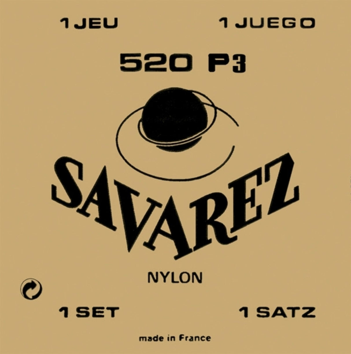 Savarez strenger for klassisk gitar Traditional concert 520 - sett normal G3w (520P3)