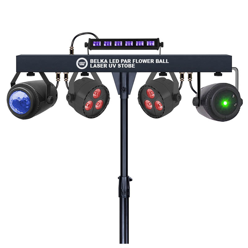 LIGHT4ME T-BAR LED PAR BLOMSTERKUGLE LASER UV STROBE diskotekbelysning multieffekt
