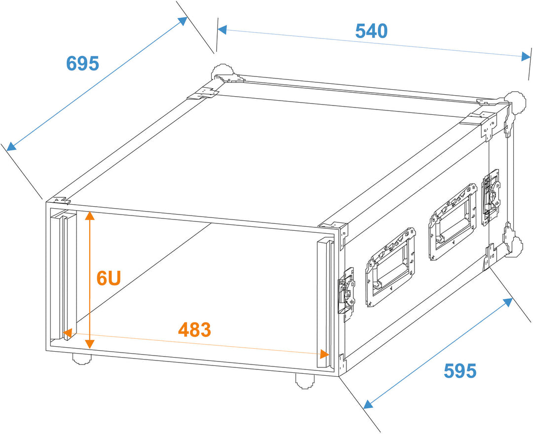 ROADINGER forsterkerrack PR-2ST, 6U, 57cm dyp