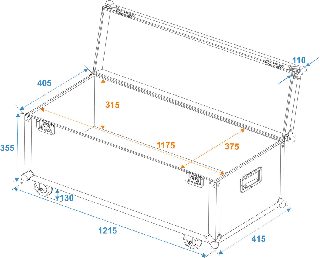 ROADINGER universell transportkoffert 120x40cm med hjul